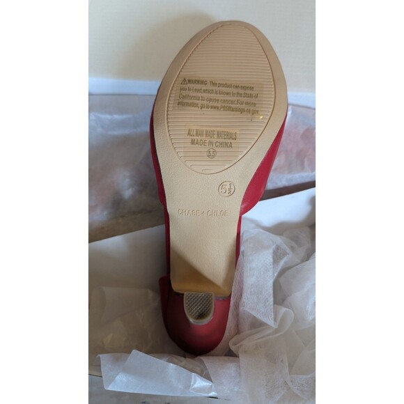 NEW CHASE + CHLOE X Modcloth Walk Off With My Heart Ankle Strap Heel‎ RED 5.5 - Picture 4 of 7